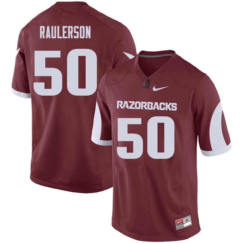 Men #50 Jake Raulerson Arkansas Razorback College Football Jerseys Sale-Cardinal - Click Image to Close
